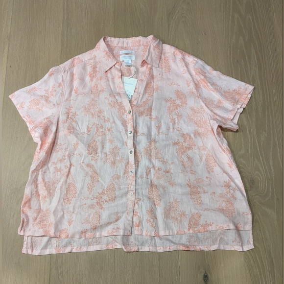 Linen boxy fit button up - Picture 1 of 8